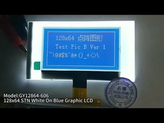 2.15 นิ้ว 128x64 กราฟฟิกจอ LCD STN ขาวบนสีน้ําเงิน 34PIN FPC การเชื่อม