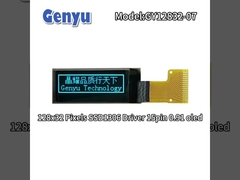 สีฟ้า 0.91 นิ้ว OLED Display 128x32 พิกเซล SSD1306 Driver 15pin Soldering FPC