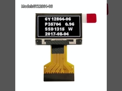 กราฟิกสีขาว 0.96 นิ้ว OLED Display 128 * 64 จุด 0.5mm 30pin FPC Connector