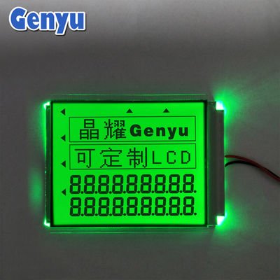 8.0V ปานีล LCD ที่กําหนดเอง STN สีดํา เลขสีเขียว Backlight สําหรับชั่งอิเล็กทรอนิกส์