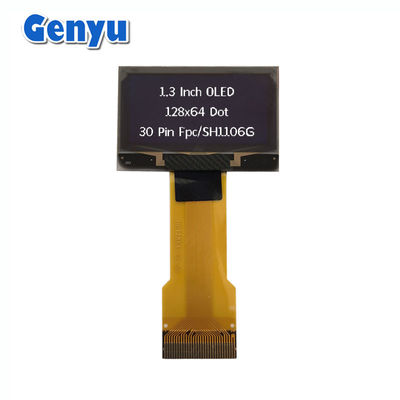 ตัวอักษรสีขาว OLED Display 1.3 นิ้ว 128x64 จุด SH1106 30PIN FPC Connector