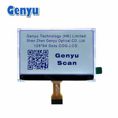 2หน้าจอ LCD ขนาด.7 นิ้ว 128x64 กราฟิกจอ LCD FSTN ไฟหลังสีขาว 20PIN FPC