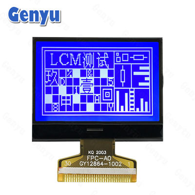 1.9 นิ้ว STN สีฟ้า 128x64 จอ LCD 30PIN FPC 8 บิต