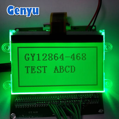 2หน้าจอ LCD ขนาด.9 นิ้ว 128 * 64 LCD Display STN แผ่นหลังสีเขียวสะท้อนแสง